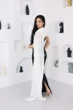 ⁦فستان سهرة ناعم بأكمام طويلة⁩ - الصورة ⁦5⁩