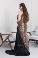 ⁦فستان سهرة نمري بتطريز جانبي⁩ - الصورة ⁦4⁩