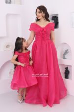 ⁦فستان بناتي بأكمام بوف أنيقه⁩ - الصورة ⁦3⁩