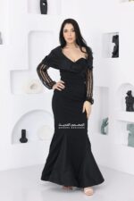 ⁦فستان سواريه بأكمام مطرزة⁩ - الصورة ⁦4⁩