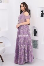 ⁦فستان سواريه طويل بتصميم ملكي⁩ - الصورة ⁦2⁩