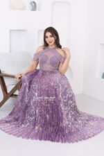 ⁦فستان سواريه طويل بتصميم ملكي⁩ - الصورة ⁦4⁩