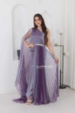 ⁦فستان سواريه ناعم بشال أنيق⁩ - الصورة ⁦3⁩