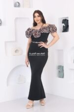 ⁦فستان سواريه ناعم بورود فخمة⁩ - الصورة ⁦2⁩