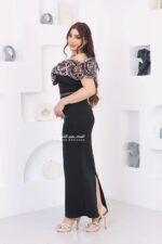 ⁦فستان سواريه ناعم بورود فخمة⁩ - الصورة ⁦3⁩