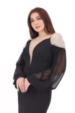 ⁦فستان مناسبات بأكمام شيفون⁩ - الصورة ⁦15⁩