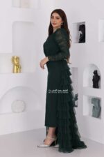 ⁦فستان ميدي زيتي فخم⁩ - الصورة ⁦3⁩