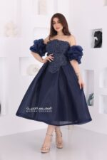 ⁦فستان ميدي سهرة بتطريز راقي⁩ - الصورة ⁦3⁩
