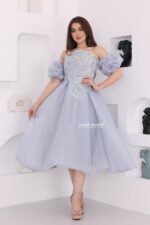 ⁦فستان ميدي سهرة بتطريز راقي⁩ - الصورة ⁦2⁩