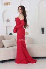 ⁦فستان ناعم أحمر⁩ - الصورة ⁦2⁩
