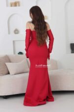 ⁦فستان ناعم أحمر⁩ - الصورة ⁦3⁩