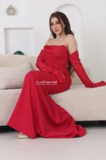 ⁦فستان ناعم أحمر⁩ - الصورة ⁦4⁩