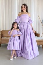 ⁦فستان بناتي راقي بأكمام بوف⁩ - الصورة ⁦3⁩