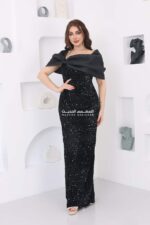 ⁦فستان ناعم مخمل طويل⁩ - الصورة ⁦2⁩